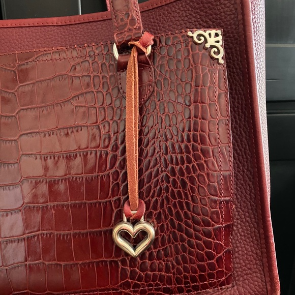 ❤️SOLD❤️Vintage Brighton Red Croc Embossed Handbag - Picture 4 of 12